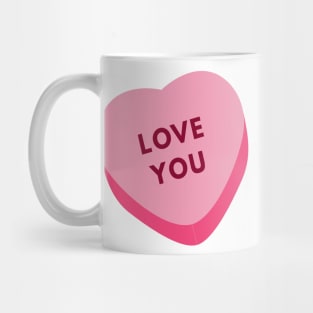 pink love you heart large Mug